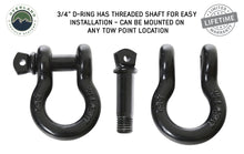 Load image into Gallery viewer, OVS-Recovery Shackle 3/4&quot; 4.75 Ton Black
